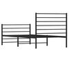 vidaXL Metal Bed Frame without Mattress with Footboard Black 107x203cm