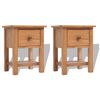 vidaXL Nightstand | Natural Oak | Solid oak wood | Small | Durable | Nightstand
