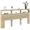 vidaXL Headboard Cabinet with LED Sonoma Oak 200x17x102 cm