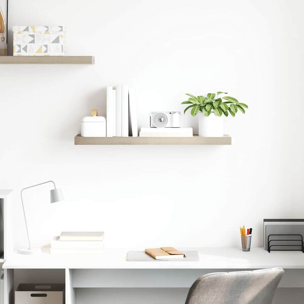 vidaXL Floating Wall Shelf Oak 80x23.5x3.8 cm MDF