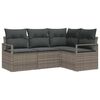 vidaXL Sofa Set with Cushion with Storage 4 pcs Grey Poly Rattan