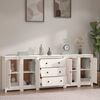 vidaXL Sideboard White 230x35x80 cm Solid Wood Pine