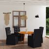 vidaXL 5 Piece Garden Dining Set Black