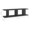 vidaXL Wall Shelves 2 pcs High Gloss Grey 75x18x20 cm Engineered Wood