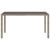 vidaXL Garden Table 150x90x75 cm Tempered Glass and Poly Rattan Grey