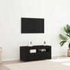 vidaXL TV Cabinet Black Oak 90 x 39 x 30 cm Engineered Wood