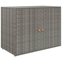 vidaXL Garden Storage Cabinet Grey 100x55.5x80 cm Poly Rattan