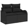 vidaXL Garden Sofa Set with Cushion 6 pcs Black Poly rattan
