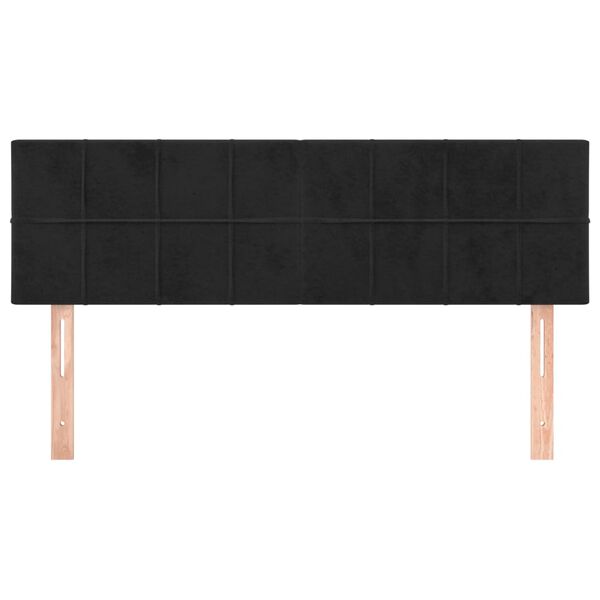 vidaXL Headboards Black 144x5x78/88 cm Velvet