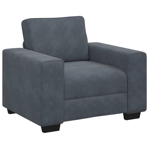 vidaXL 3 Piece Sofa Set with Cushions Dark Grey Velvet