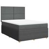 vidaXL Box Spring Bed with Mattress Dark Grey Queen Fabric