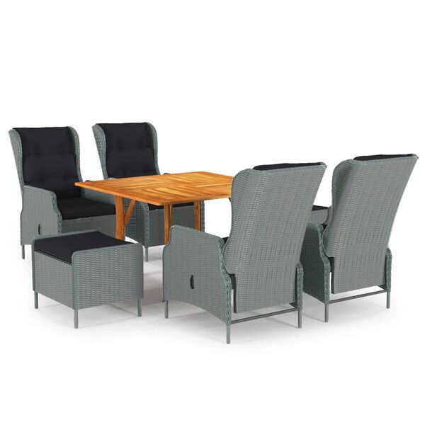 vidaXL 7 Piece Garden Dining Set Light Grey