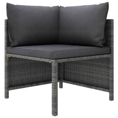 vidaXL 10 Piece Garden Lounge Set with Cushions Poly Rattan Grey