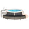 vidaXL Hot Tub Benches with Cushions 2 pcs Grey Poly Rattan