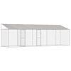 vidaXL Dog Cage with Roof Silver 800 x 200 x 256 cm Steel and PE