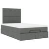 vidaXL Ottoman Bed with Mattress Dark Grey King Single Fabric