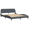 vidaXL Bed Frame with LED without Mattress Dark Grey 152x203 cm Queen Velvet