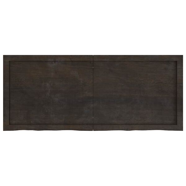 vidaXL Wall Shelf Dark Brown 120x50x(2-6) cm Treated Solid Wood Oak
