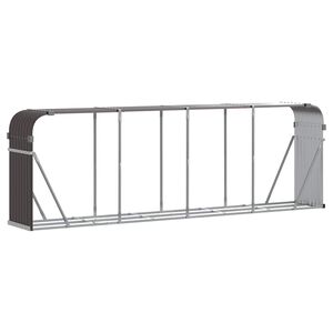 vidaXL Log Holder Brown 300x45x100 cm Galvanised Steel