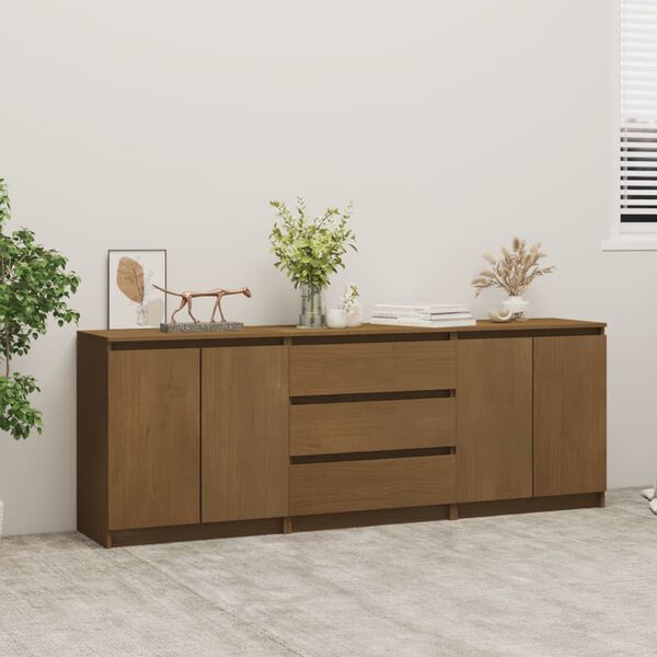 vidaXL Side Cabinet Honey Brown 180x36x65 cm Solid Pinewood