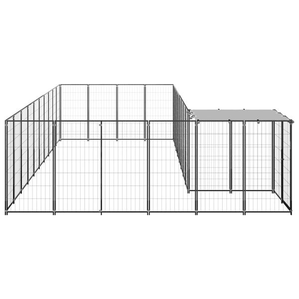 vidaXL Dog Kennel Black 13.31 m&sup2; Steel