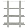 vidaXL Book Cabinet/Room Divider Concrete Grey 100x30x123.5 cm