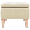 vidaXL Stool with Wooden Legs Cream Fabric