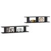 vidaXL Wall Shelf 2 pcs High Gloss Grey 90x18x20 cm Engineered Wood