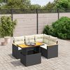 vidaXL 5 Piece Garden Sofa Set with Cushions Black Poly Rattan
