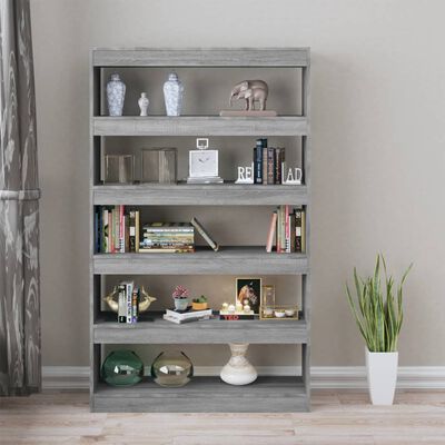 vidaXL Book Cabinet/Room Divider Grey Sonoma 100x30x166 cm