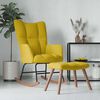 vidaXL Rocking Chair with a Stool Mustard Yellow Velvet