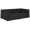 vidaXL Sectional Corner Chairs 2 pcs with Cushions Poly Rattan Black