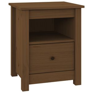 vidaXL Bedside Cabinet | Honey Brown | Solid Pine Wood | Moderate