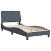vidaXL Bed Frame with LED without Mattress Dark Grey 90x190 cm Velvet