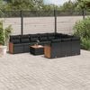vidaXL 11 Piece Garden Sofa Set with Cushions Black Poly Rattan