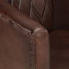 vidaXL Tub Chair Dark Brown Real Leather