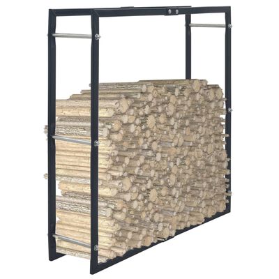 vidaXL Firewood Rack Black 100x25x100 cm Steel