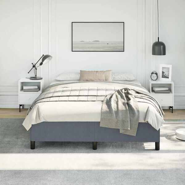 vidaXL Bed Frame without Mattress Dark Grey 152x203 cm Queen Velvet