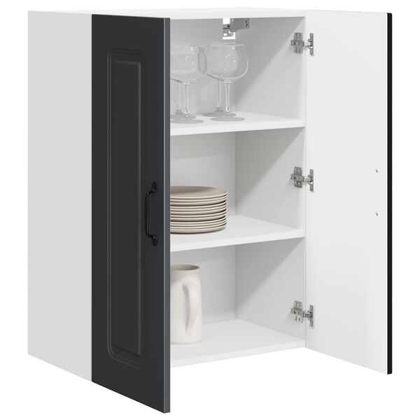 vidaXL Kitchen Cabinet Kalmar Black 60 x 31 x 80 cm Engineered Wood