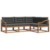 vidaXL Outdoor Sofa Set with Cushion 4 pcs Natural and Anthracite