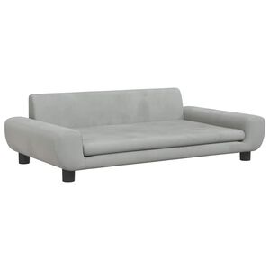 vidaXL Kids Sofa Light Grey 100x54x33 cm Velvet