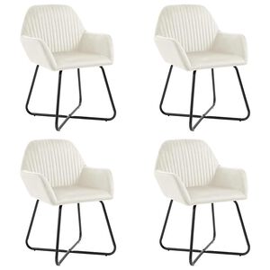 vidaXL Dining Chairs 4 pcs Cream Velvet