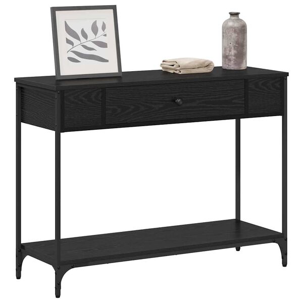 vidaXL Console Table Black oak 100 x 34.5 x 75 cm Engineered wood
