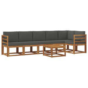 vidaXL Outdoor Sofa Set 7 pcs Natural and Anthracite