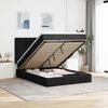 vidaXL Ottoman Bed with Mattress & LEDs Black Double Fabric