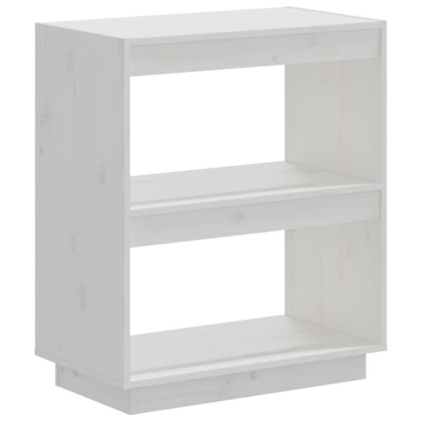 vidaXL Book Cabinet White 60x35x71 cm Solid Wood Pine