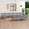 vidaXL 11 Piece Garden Lounge Set Grey Solid Wood Pine