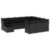 vidaXL 11 Piece Garden Sofa Set with Cushions Black Poly Rattan