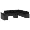 vidaXL 12 Piece Garden Sofa Set with Cushions Black Poly Rattan