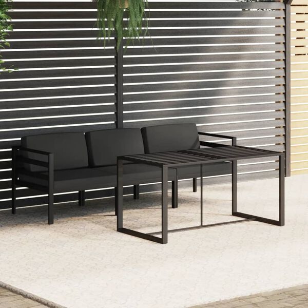 vidaXL 4 Piece Garden Lounge Set with Cushions Aluminium Anthracite
